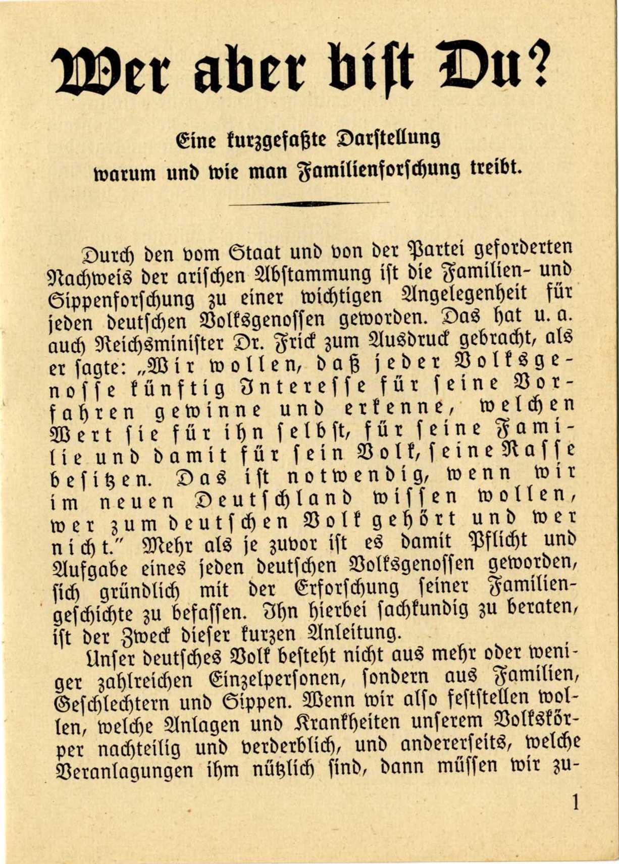 This German ancestry book encouraged Germans to document the so-called purity of their genetic heritage.