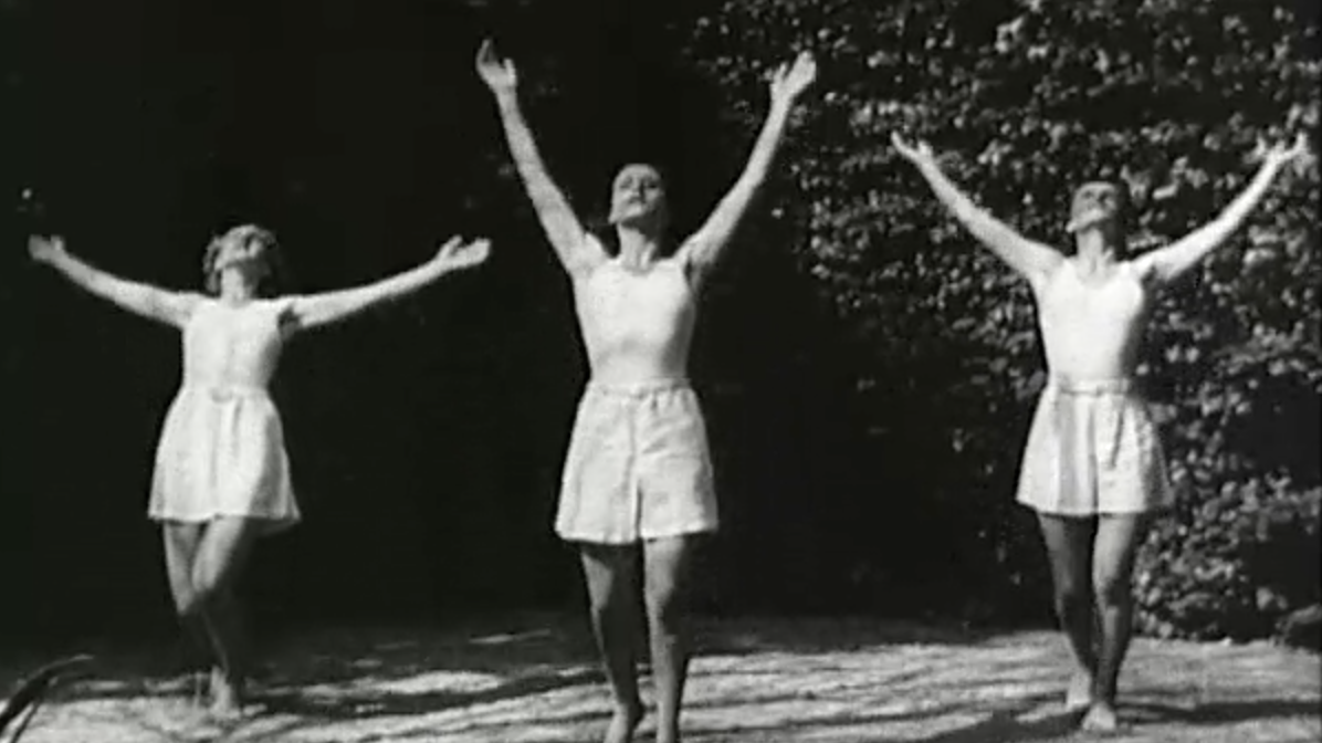 A Nazi propaganda film demonstrates fitness routines for German women.