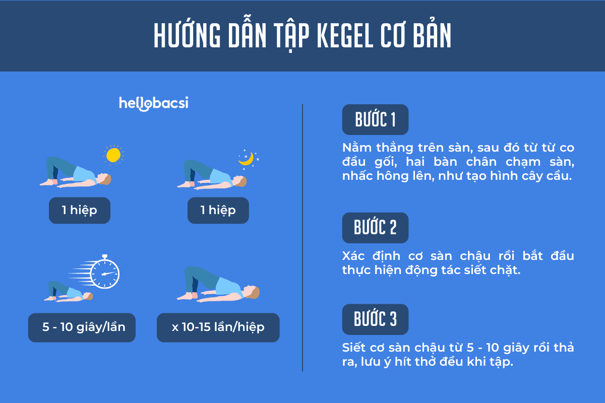 Hướng dẫn tập bài tập Kegel cơ bản