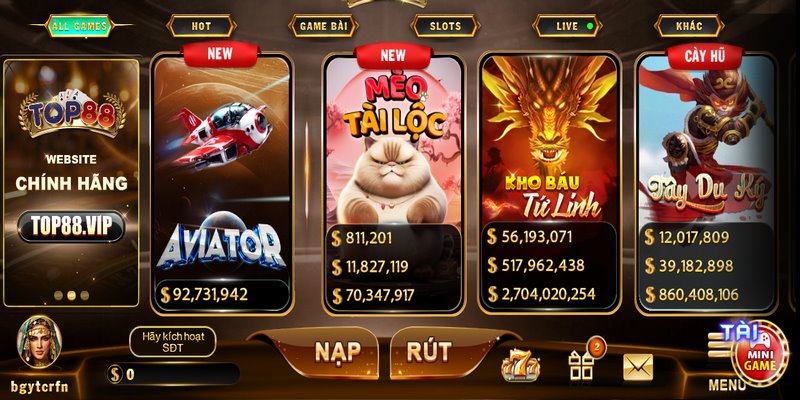 Cổng game TOP88 đã thu hút hàng trăm nghìn bet thủ đăng ký mỗi ngày