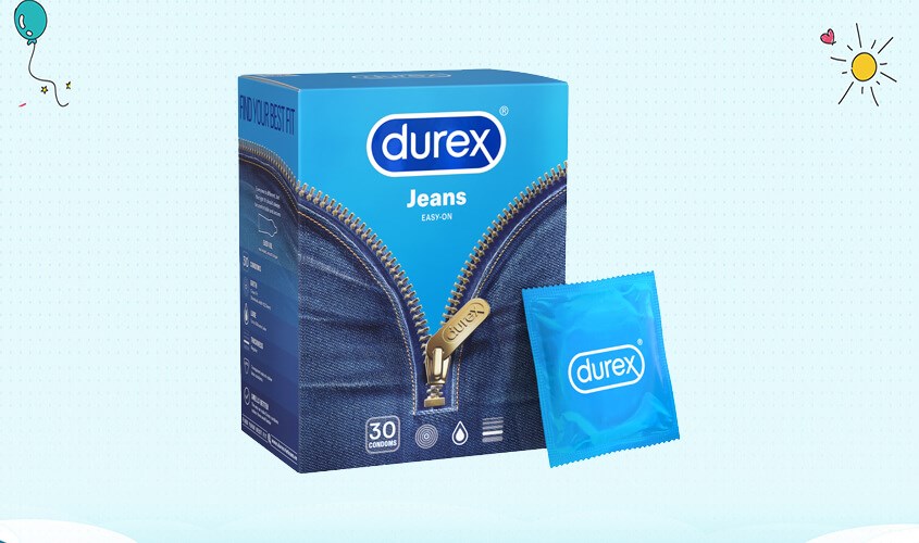 Bao bì Durex Jeans có thiết kế màu xanh đẹp mắt