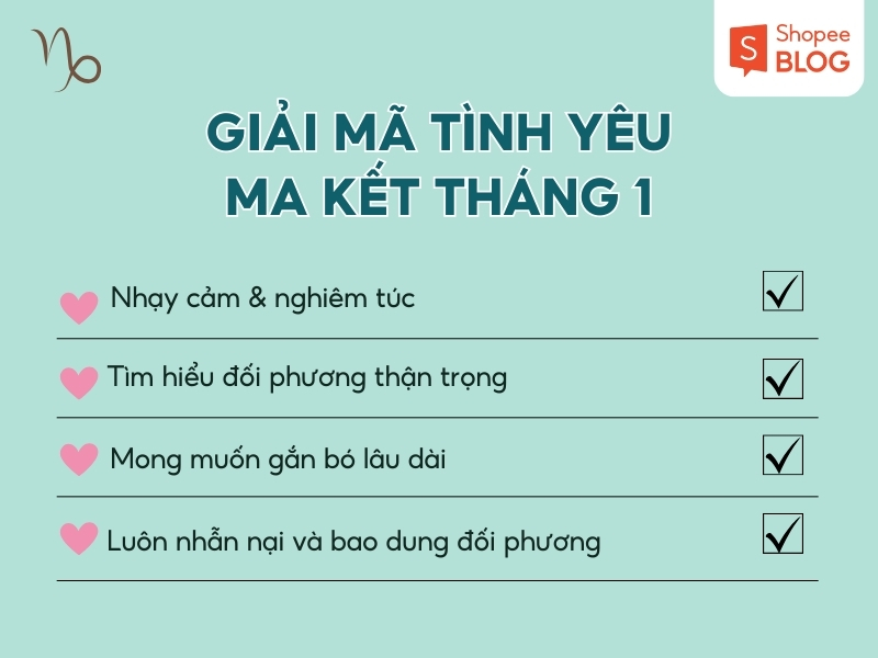 Tình yêu của Ma Kết tháng 1 