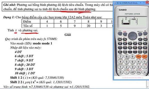 cách bấm máy tính phương sai và độ lệch chuẩn