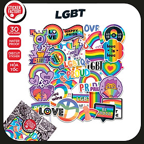 LGBT - Set 30 sticker decal hình dán nón bảo hiểm, laptop, xe máy, ô tô - STICKER FACTORY