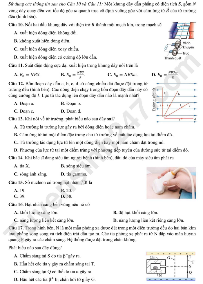 Bo GD cong bo de minh hoa tot nghiep THPT 2025 - Tat ca cac mon