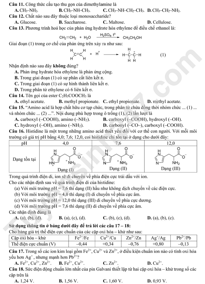 Bo GD cong bo de minh hoa tot nghiep THPT 2025 - Tat ca cac mon