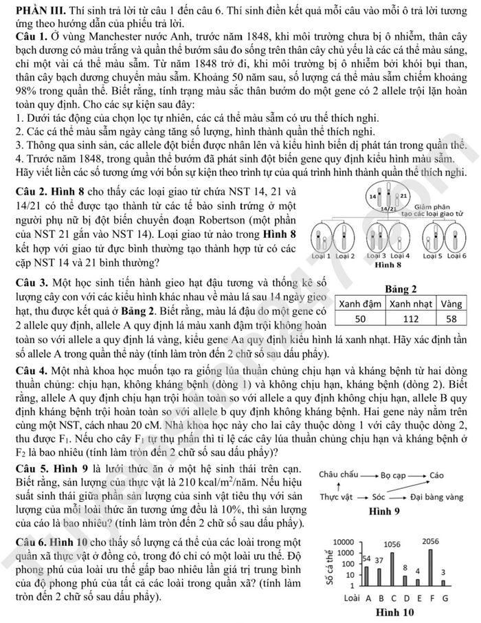 Bo GD cong bo de minh hoa tot nghiep THPT 2025 - Tat ca cac mon